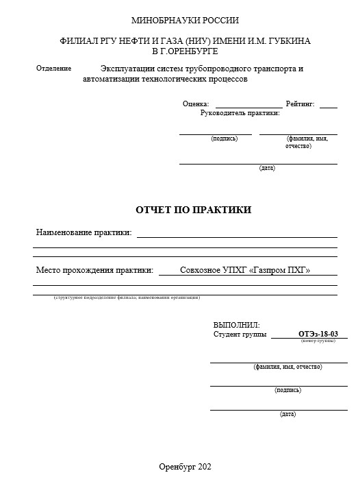 Отчет по практике в РГУНЗ   [[getCurrentYear]] - бесплатные примеры | Образец введения, заключения, содержания